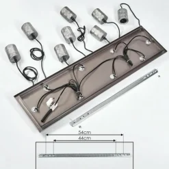 Lampes Industrielles-hofstein Suspension Tyldom Argent Oxydé, Noir, 8 lumières