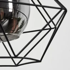 Suspension Verre Fumé-hofstein Suspension Uarau Noir, 3 lumières