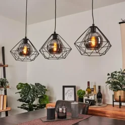 Suspension Verre Fumé-hofstein Suspension Uarau Noir, 3 lumières