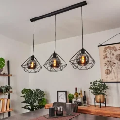 Suspension Verre Fumé-hofstein Suspension Uarau Noir, 3 lumières