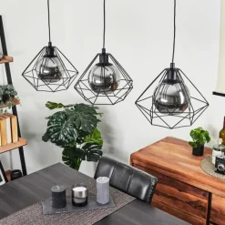 Suspension Verre Fumé-hofstein Suspension Uarau Noir, 3 lumières