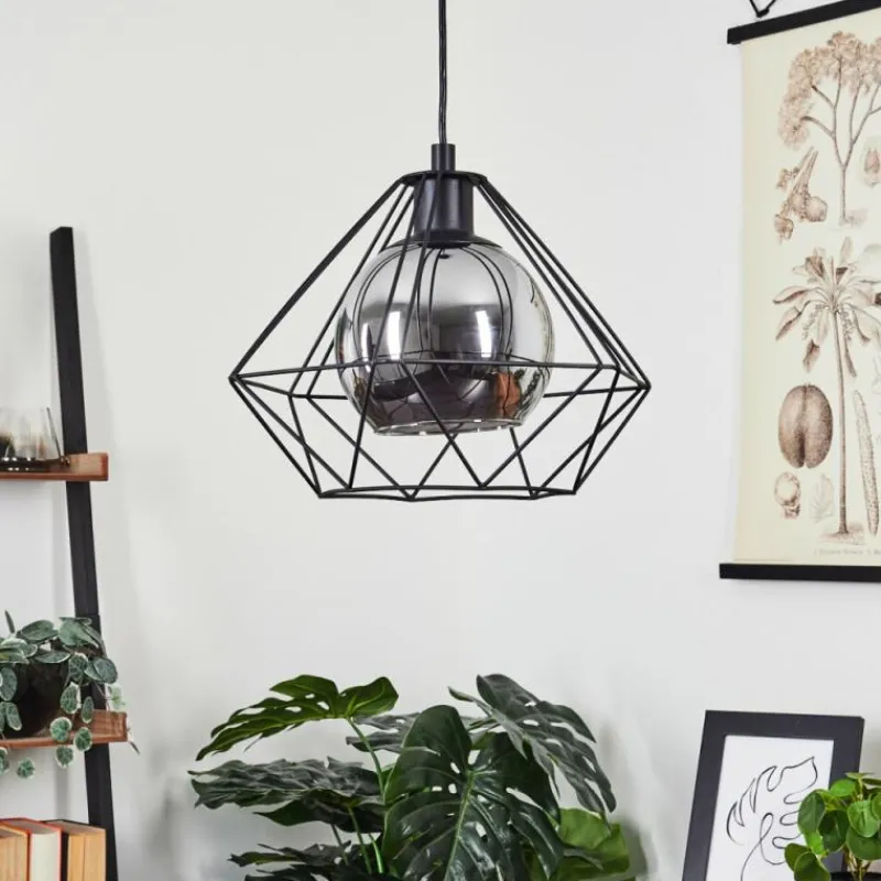 Suspension Verre Fumé-hofstein Suspension Uarau Noir, 1 lumière