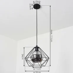 Suspension Verre Fumé-hofstein Suspension Uarau Noir, 1 lumière