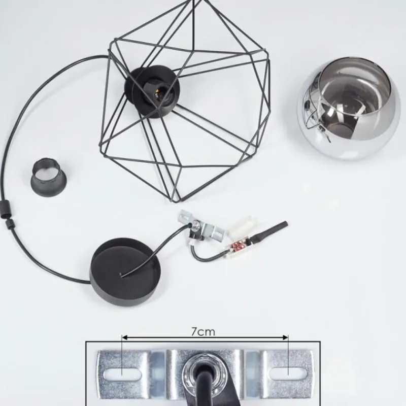 Suspension Verre Fumé-hofstein Suspension Uarau Noir, 1 lumière