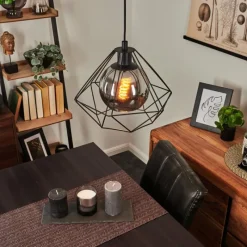 Suspension Verre Fumé-hofstein Suspension Uarau Noir, 1 lumière