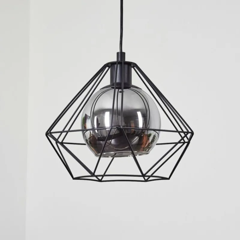 Suspension Verre Fumé-hofstein Suspension Uarau Noir, 1 lumière