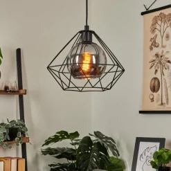 Suspension Verre Fumé-hofstein Suspension Uarau Noir, 1 lumière