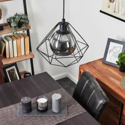 Suspension Verre Fumé-hofstein Suspension Uarau Noir, 1 lumière