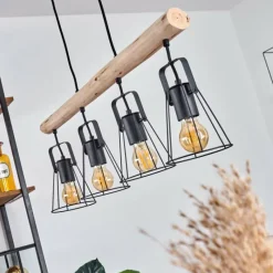 Lampes Vintages & Rétros-hofstein Suspension Uatuasa Brun, Noir, 4 lumières