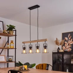 Lampes Vintages & Rétros-hofstein Suspension Uatuasa Brun, Noir, 4 lumières