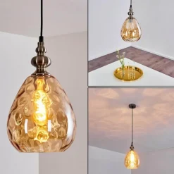 hofstein Suspension Uddebo Nickel mat, Noir, 1 lumière