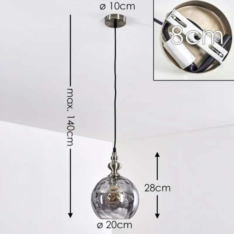 hofstein Suspension Uddebo Nickel mat, 1 lumière