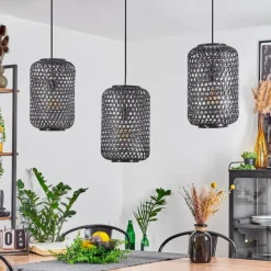 Lampes Industrielles-hofstein Suspension Uguay Noir, 3 lumières