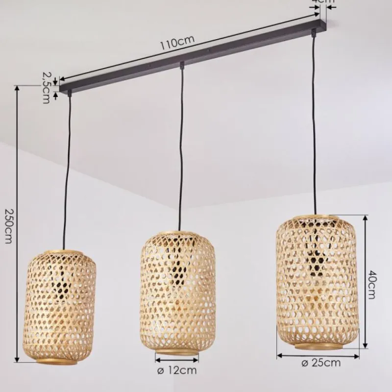 Style Boho-Chic-hofstein Suspension Uguay Noir, 3 lumières