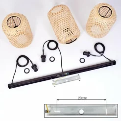 Style Boho-Chic-hofstein Suspension Uguay Noir, 3 lumières