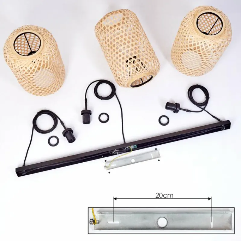Style Boho-Chic-hofstein Suspension Uguay Noir, 3 lumières
