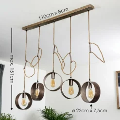 Luminaires Scandinaves-hofstein Suspension Vaiamonte Brun, Bronze, Gris, 4 lumières