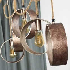 Luminaires Scandinaves-hofstein Suspension Vaiamonte Brun, Bronze, Gris, 4 lumières