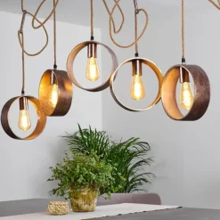 Luminaires Scandinaves-hofstein Suspension Vaiamonte Brun, Bronze, Gris, 4 lumières