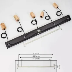 Lampes Vintages & Rétros-hofstein Suspension Vasanello Noir, 5 lumières