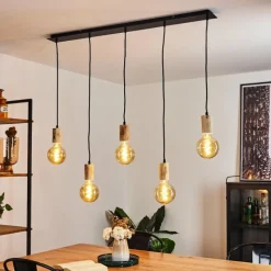 Lampes Vintages & Rétros-hofstein Suspension Vasanello Noir, 5 lumières