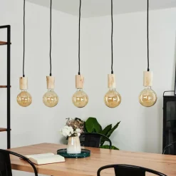 Lampes Vintages & Rétros-hofstein Suspension Vasanello Noir, 5 lumières