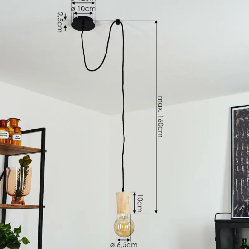 Luminaires Scandinaves-hofstein Suspension Vasanello Noir, 1 lumière