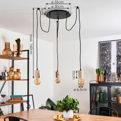 Lampes Vintages & Rétros-hofstein Suspension Vasanello Noir, 3 lumières