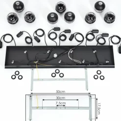 Suspension Verre Fumé-hofstein Suspension Ventosa Noir, 9 lumières