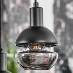 Suspension Verre Fumé-hofstein Suspension Ventosa Noir, 9 lumières