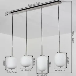 hofstein Suspension Verbania Blanc, 4 lumières