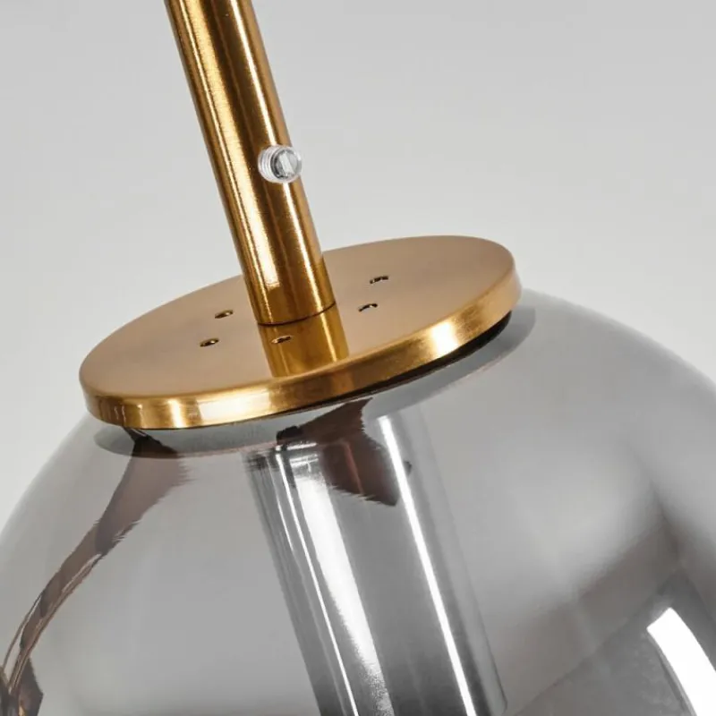 Suspension Verre Fumé-hofstein Suspension Verbania Brun, Laiton, 4 lumières