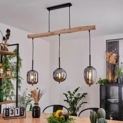 Luminaires Scandinaves-hofstein Suspension Verbania Écru, Noir, 3 lumières