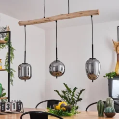 Luminaires Scandinaves-hofstein Suspension Verbania Écru, Noir, 3 lumières