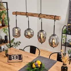 Luminaires Scandinaves-hofstein Suspension Verbania Écru, Noir, 4 lumières