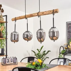 Luminaires Scandinaves-hofstein Suspension Verbania Écru, Noir, 4 lumières