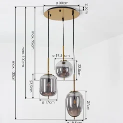 hofstein Suspension Verbania Laiton, 3 lumières