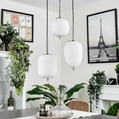 hofstein Suspension Verbania Nickel mat, 3 lumières