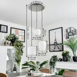 hofstein Suspension Verbania Nickel mat, 3 lumières