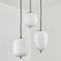 hofstein Suspension Verbania Nickel mat, 3 lumières