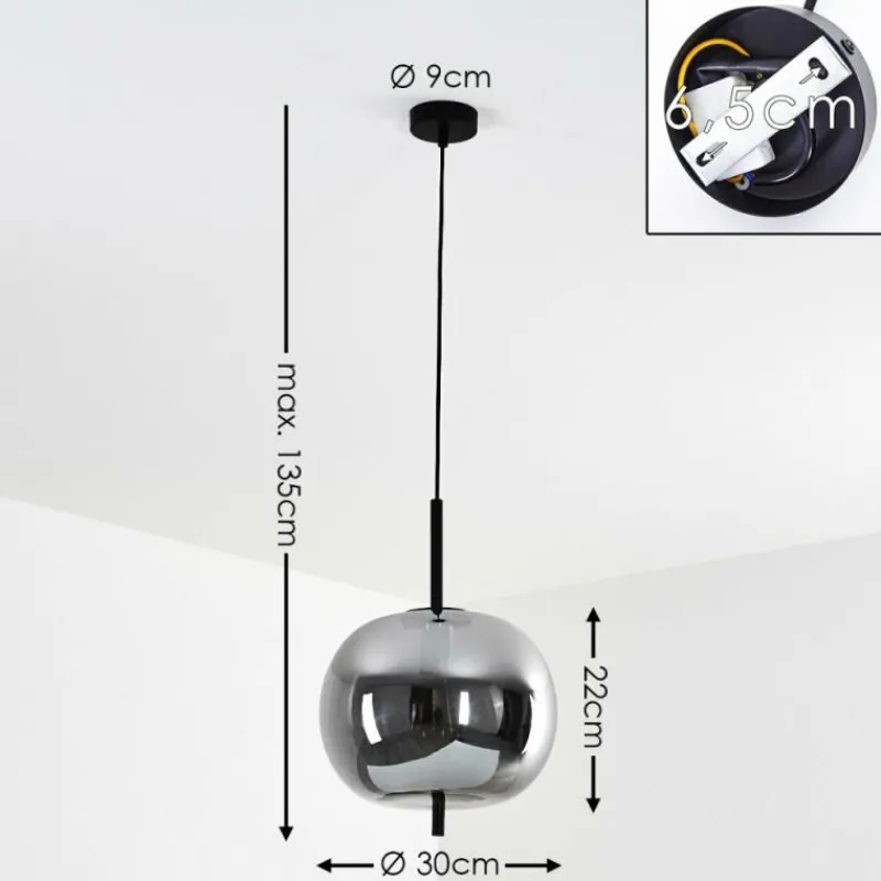 hofstein Suspension Verbania Noir, 1 lumière