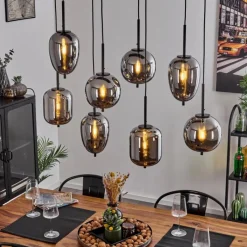 hofstein Suspension Verbania Noir, 8 lumières