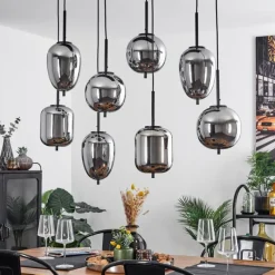 hofstein Suspension Verbania Noir, 8 lumières