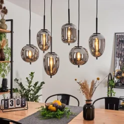 hofstein Suspension Verbania Noir, 6 lumières