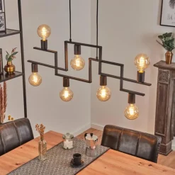 Lampes Industrielles-hofstein Suspension Verdoejo Noir, 7 lumières