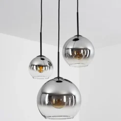 Suspension Verre Fumé-hofstein Suspension Verre 15 cm, 20 cm, 25 cm Koyoto Clair, Fumé, 3 lumières