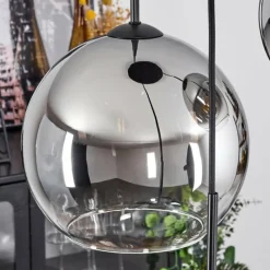 Suspension Verre Fumé-hofstein Suspension Verre 20 cm, 25 cm, 30cm Koyoto Chrome, Clair, Fumé, 3 lumières