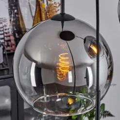 Suspension Verre Fumé-hofstein Suspension Verre 20 cm, 25 cm, 30cm Koyoto Chrome, Clair, Fumé, 3 lumières