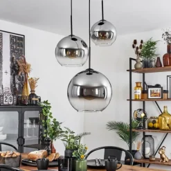 Suspension Verre Fumé-hofstein Suspension Verre 20 cm, 25 cm, 30cm Koyoto Clair, Fumé, 3 lumières