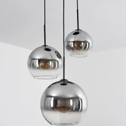 Suspension Verre Fumé-hofstein Suspension Verre 20 cm, 25 cm, 30cm Koyoto Clair, Fumé, 3 lumières